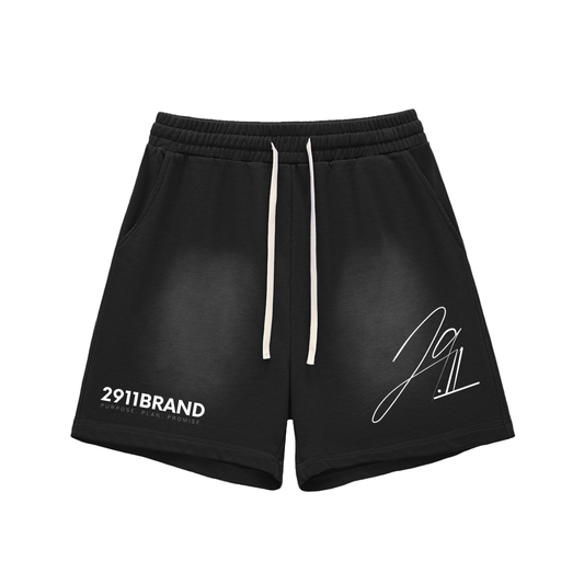 Sun Fade Raw Edge Cotton Shorts